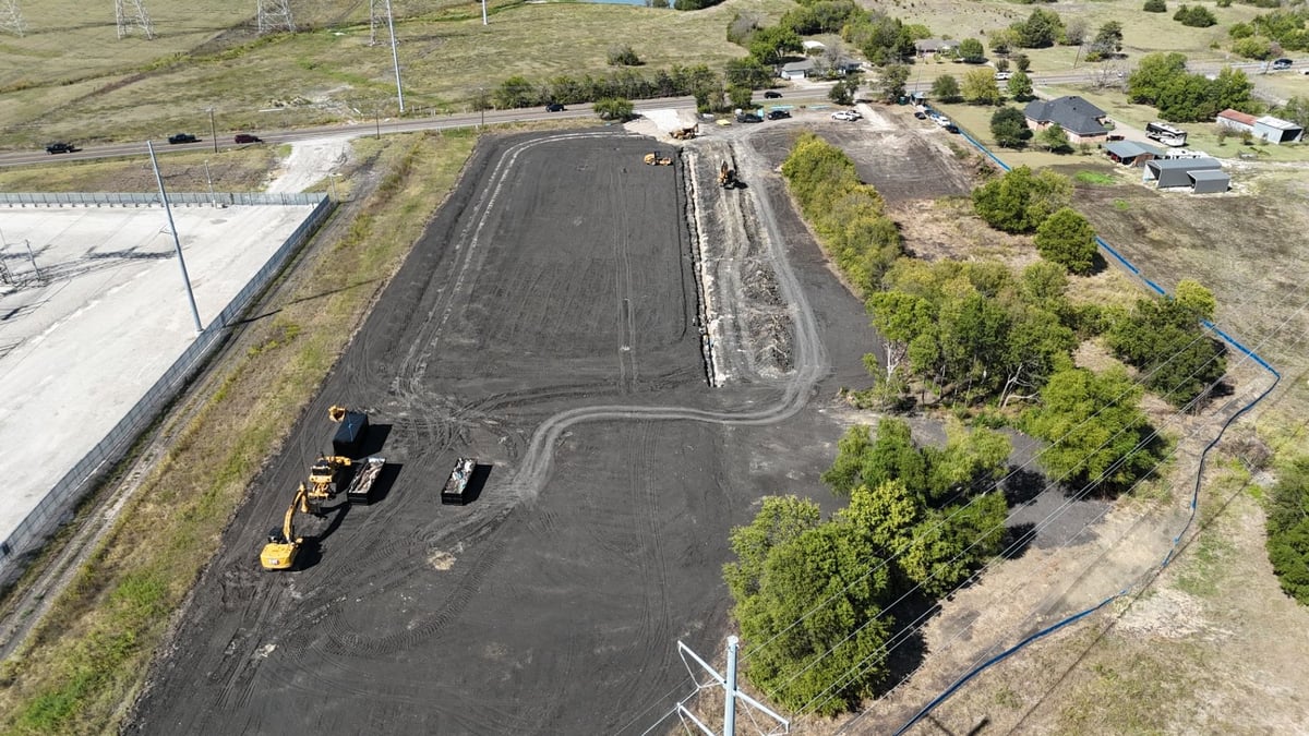 Royse City BESS Facility Site Clearing · Earthworks · Grading · Drainage · Water/Sewer/Storm/Fireline · Dry Bores · Conduit · Grounding · Trenwa · Concrete Paving · Landscaping · Substation Infrastructure in Royse City, TX — photo 3