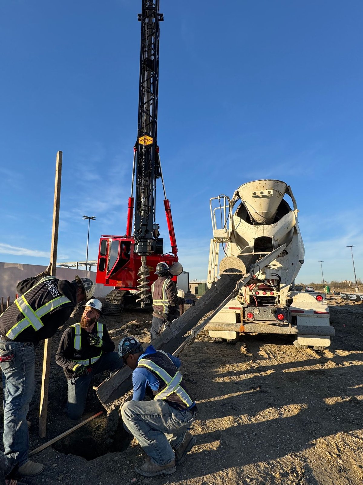 Concrete placement into a drilled shaft