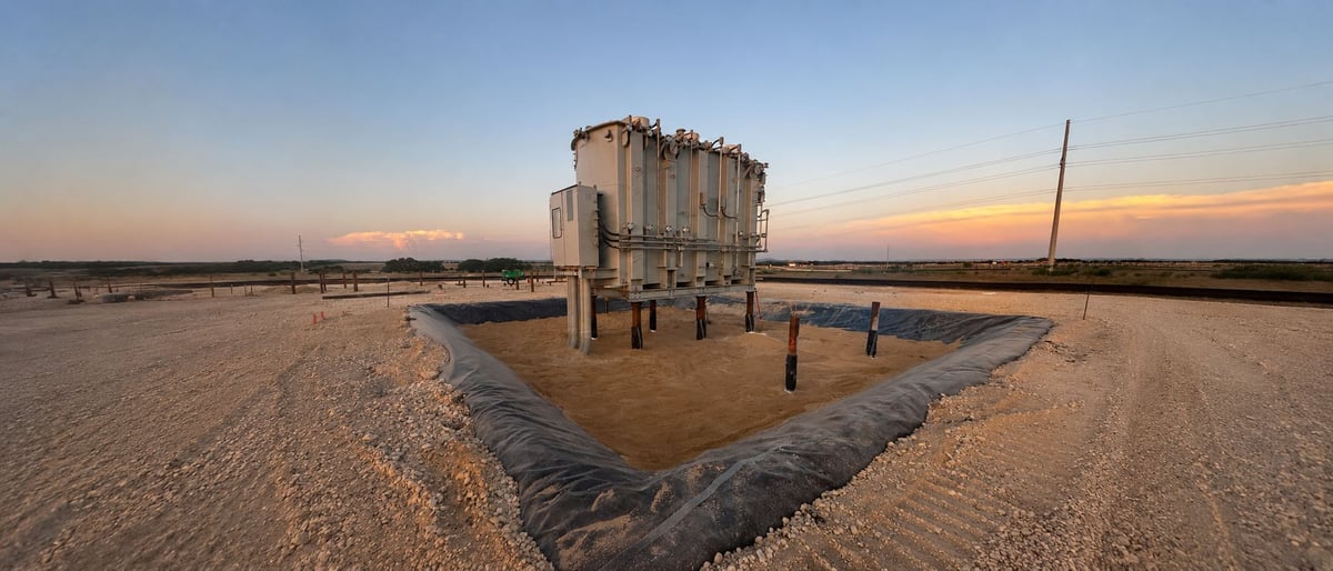 Bandera Substation — Helical Piles · Transformer Containment in Bandera, TX