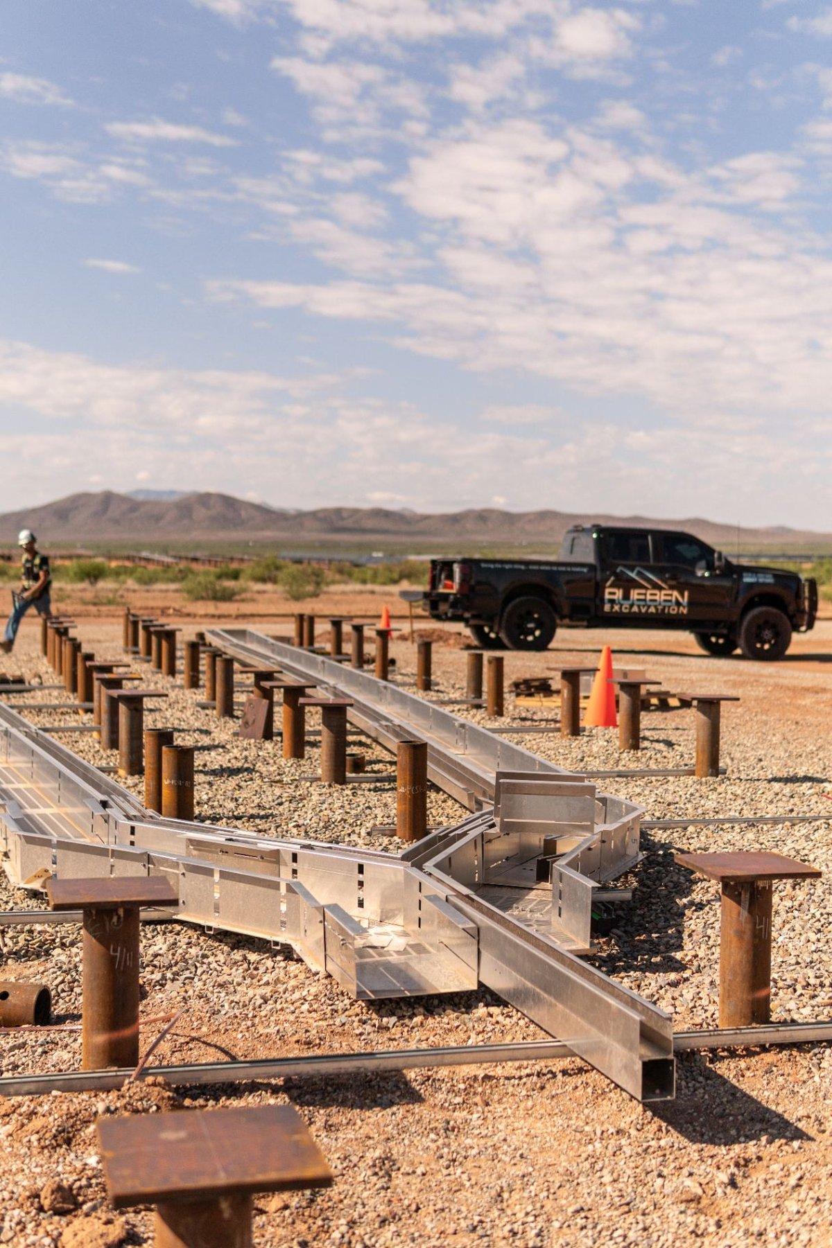 Willcox BESS Facility Survey and Layout · Helical Pile Installation · Conduit · MV Cable Installation in Willcox, Arizona — photo 2