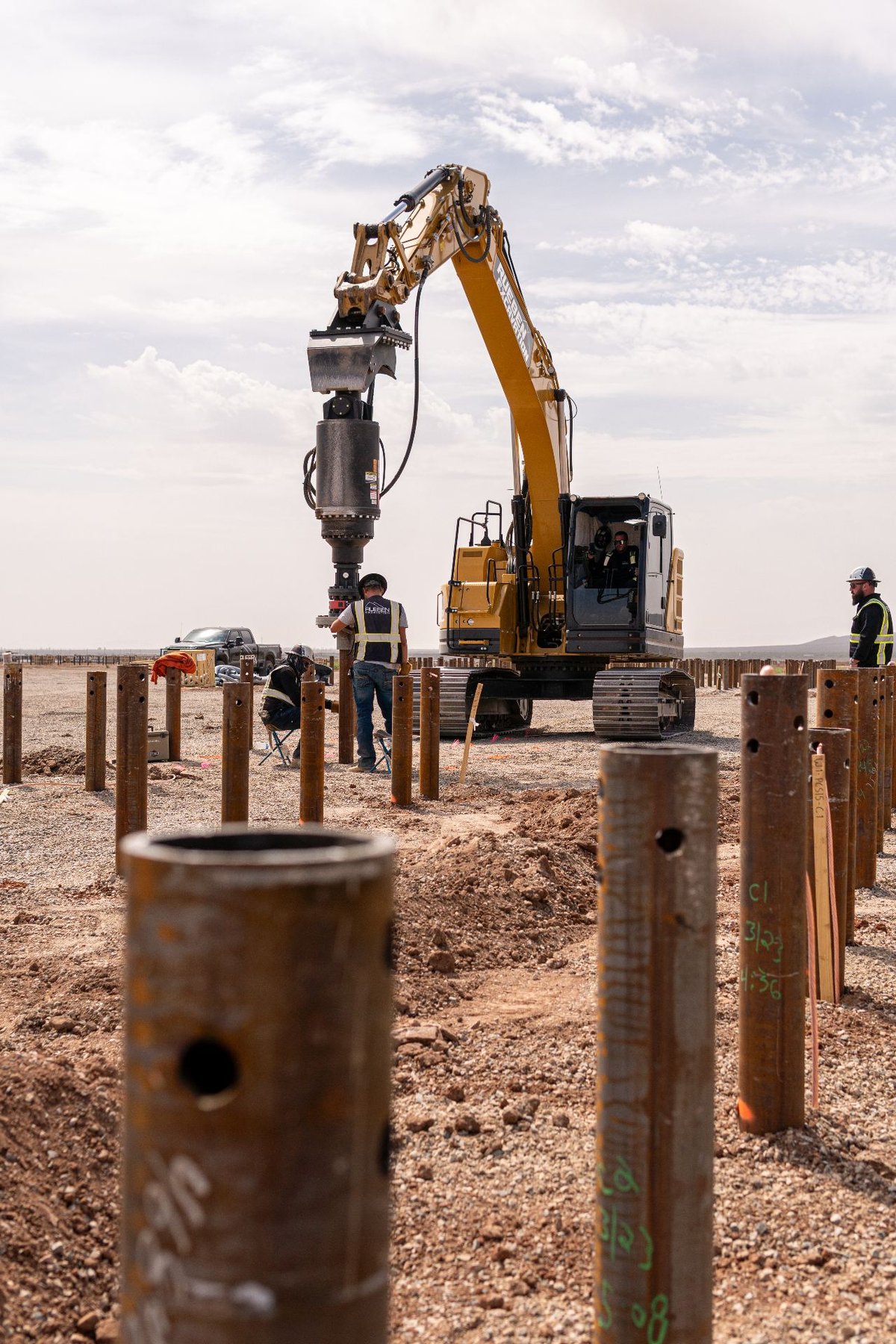 Willcox BESS Facility Survey and Layout · Helical Pile Installation · Conduit · MV Cable Installation in Willcox, Arizona — photo 5