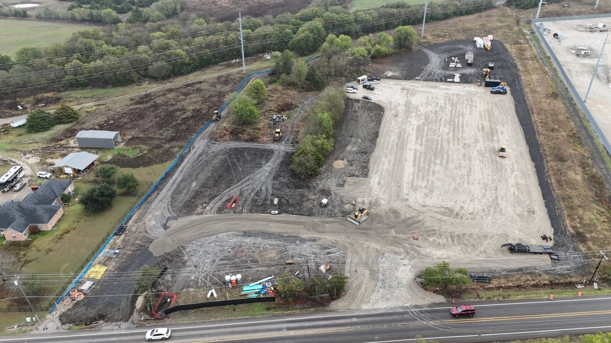 Royse City BESS Facility Site Clearing · Earthworks · Grading · Drainage · Water/Sewer/Storm/Fireline · Dry Bores · Conduit · Grounding · Trenwa · Concrete Paving · Landscaping · Substation Infrastructure in Royse City, TX — photo 2